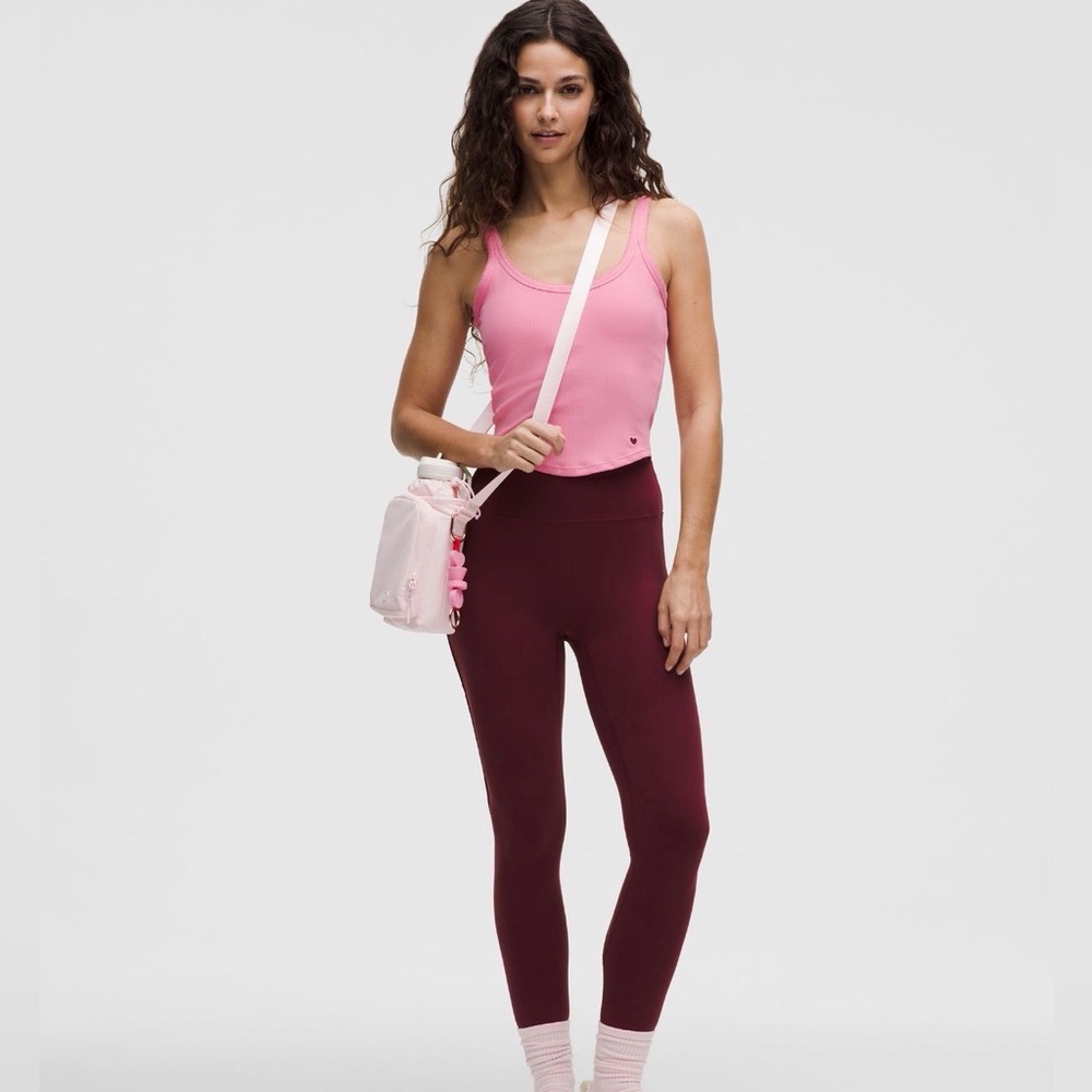 Lululemon Athletica Nulu Ribbed Cropped Tank Top Heart CANDY‎ CLOUD NWT - Picture 3 of 5